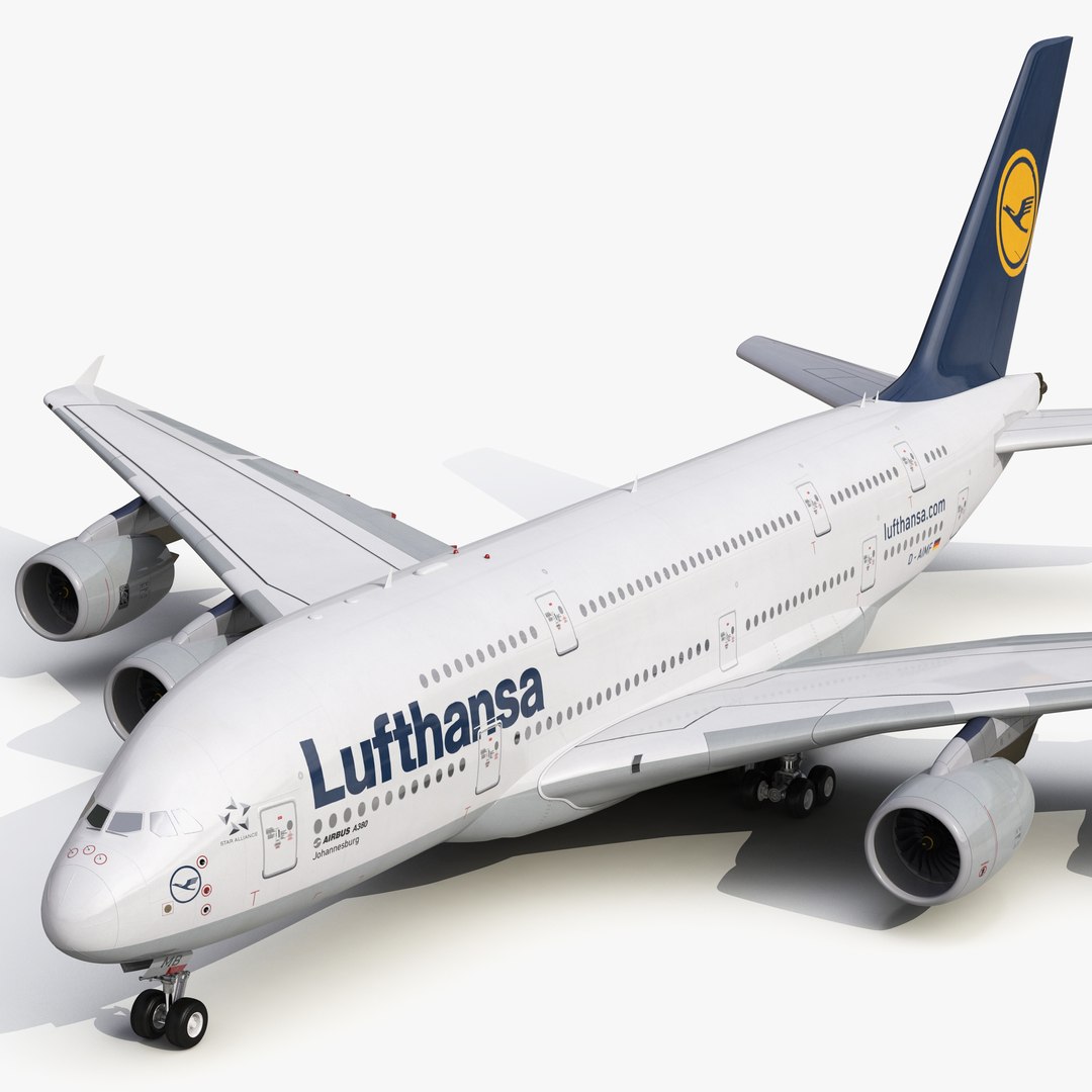Airbus A380-800 Lufthansa 3D model preview
