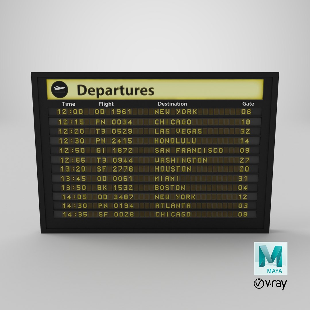 3D airport information board https://p.turbosquid.com/ts-thumb/0B/vfC3JR/q7YBYK5A/render.0001/png/1524122539/1920x1080/fit_q87/d64ea82fbd66a7cf43ae01cd6d4f90f963317381/render.0001.jpg