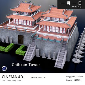 3D cartoon taiwan historic site
