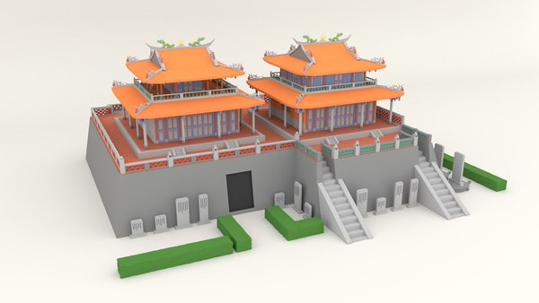 3D cartoon taiwan historic site