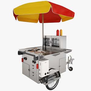hot dog cart 3d max