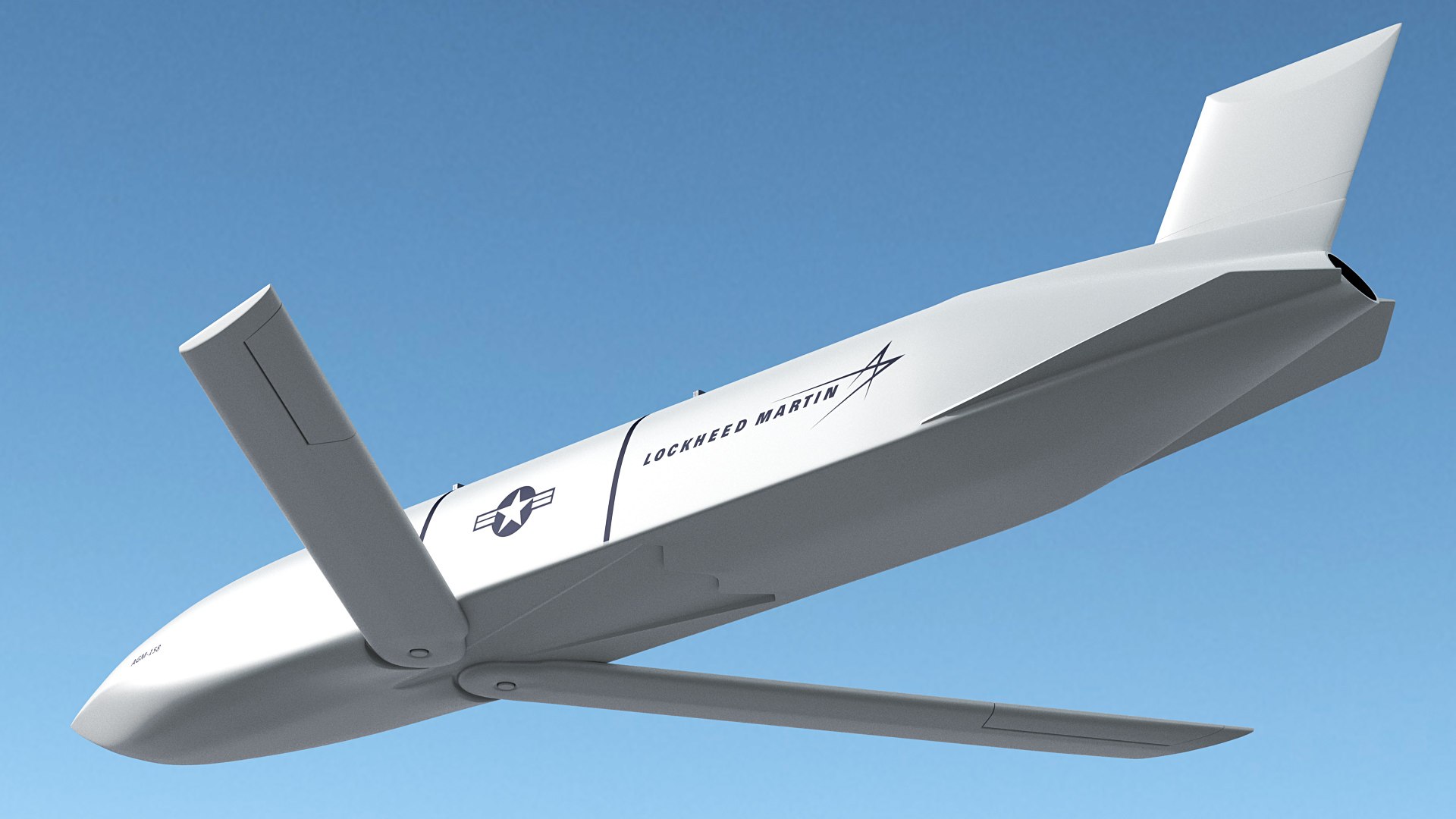 AGM 158 JASSM Flight model https://p.turbosquid.com/ts-thumb/0C/1r4Rno/Dd/agm158jassmflight3dmodel006/jpg/1617640427/1920x1080/fit_q87/f7eacaa77a82ccfe8f6031a460c5cc61d8210292/agm158jassmflight3dmodel006.jpg