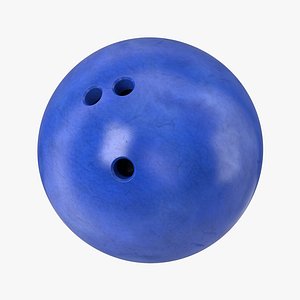 3d bowling ball blue