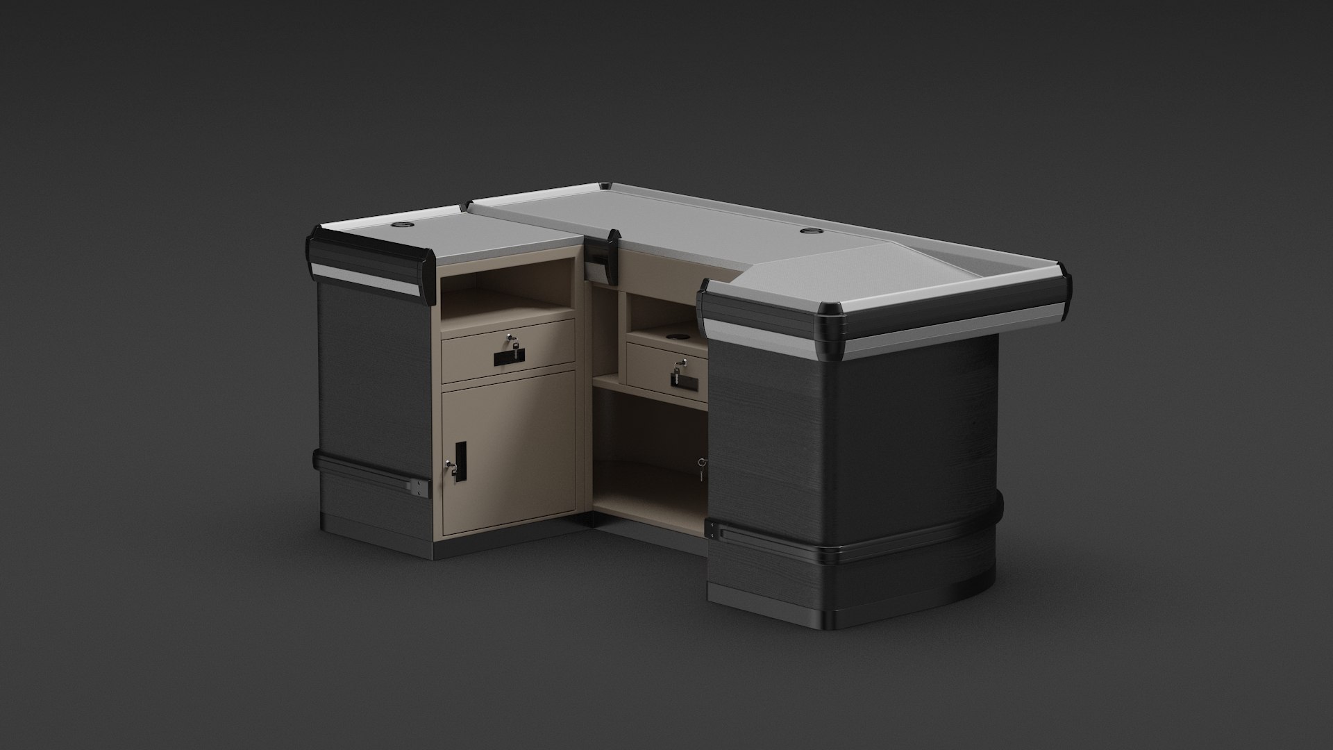 Retail Checkout Counter Dark Wood 3D Model - TurboSquid 2068454