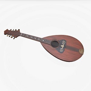 Old Mandolin Musical Instrument Low-poly PBR 3D