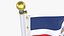 Dominican Republic Flag Stand Pole Animated Loop