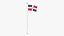Dominican Republic Flag Stand Pole Animated Loop