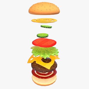 3D hamburger burger