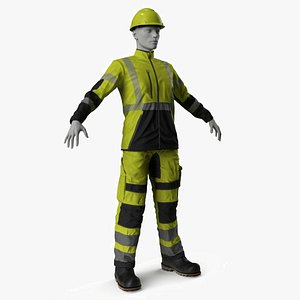 Summer Workwear for Construction on Mannequin Yellow 3D model