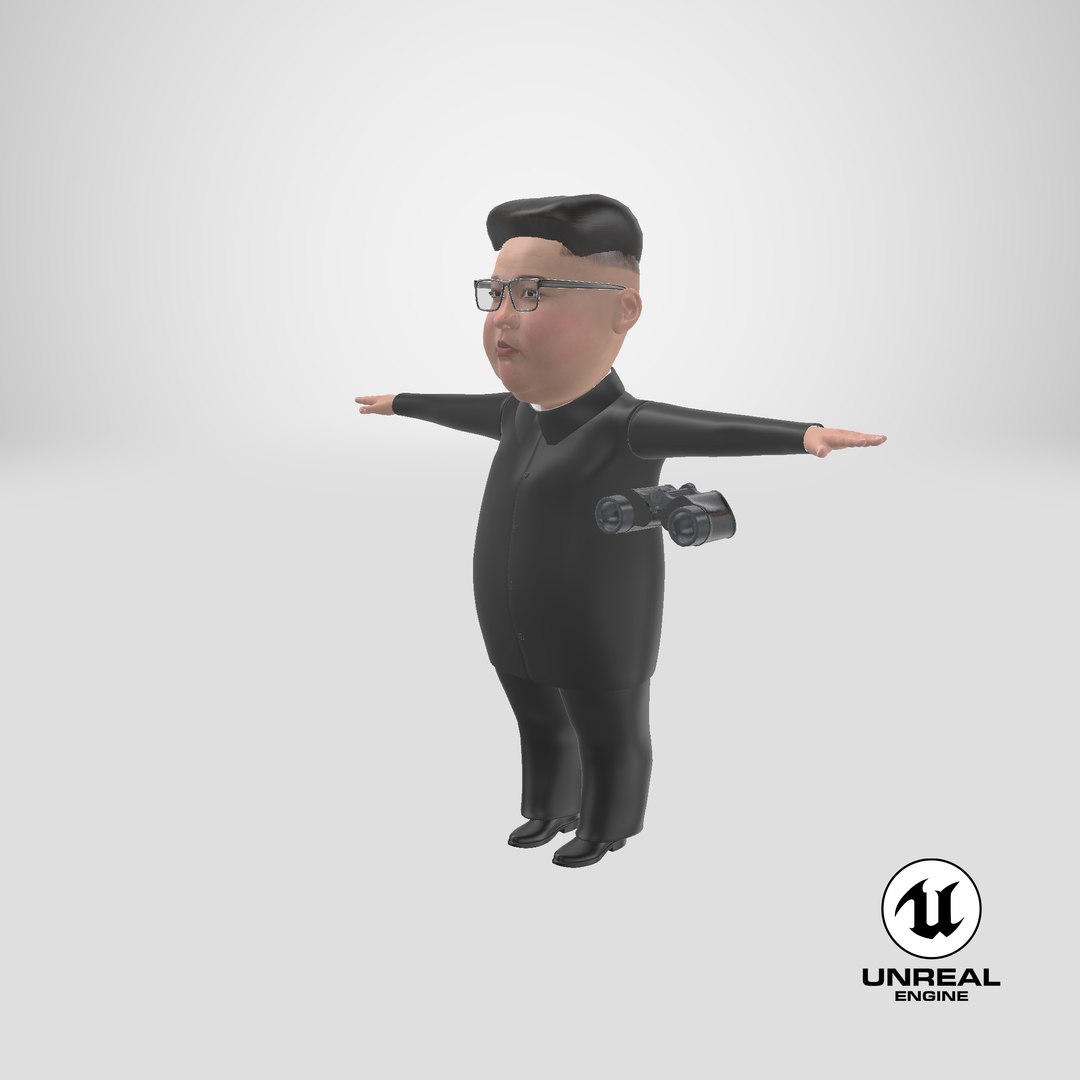 Cartoon Kim Jong Un 3D model https://p.turbosquid.com/ts-thumb/0C/KsmIgB/Mg/stemcell_unreal_render/png/1670956188/1920x1080/fit_q87/cc5ca0485acab0ca884595d3bb240cdf2f88925e/stemcell_unreal_render.jpg