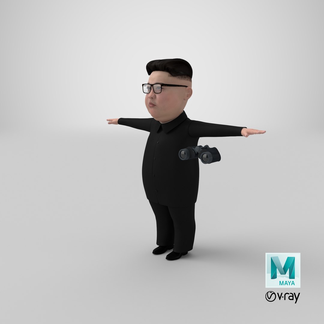 Cartoon Kim Jong Un 3D model https://p.turbosquid.com/ts-thumb/0C/KsmIgB/kw/stemcell_maya_vray_render/png/1670956197/1920x1080/fit_q87/ca01395d6bbae0e48c4f67cfc466f8e617dc3a3a/stemcell_maya_vray_render.jpg