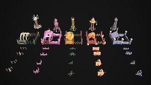 Totem Cage Fance assets for games stylized