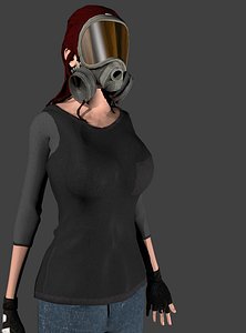 Alexa Ecarlette Low-poly | Post Apocalyptic Nuclear Pack