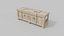 Wide Narrow Wooden Crate - Customizable Shipping Box 3D model