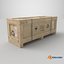 Wide Narrow Wooden Crate - Customizable Shipping Box 3D model