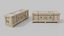 Wide Narrow Wooden Crate - Customizable Shipping Box 3D model