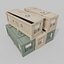 Wide Narrow Wooden Crate - Customizable Shipping Box 3D model