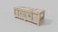 Wide Narrow Wooden Crate - Customizable Shipping Box 3D model