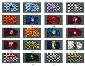 Italian football clubs animated flags