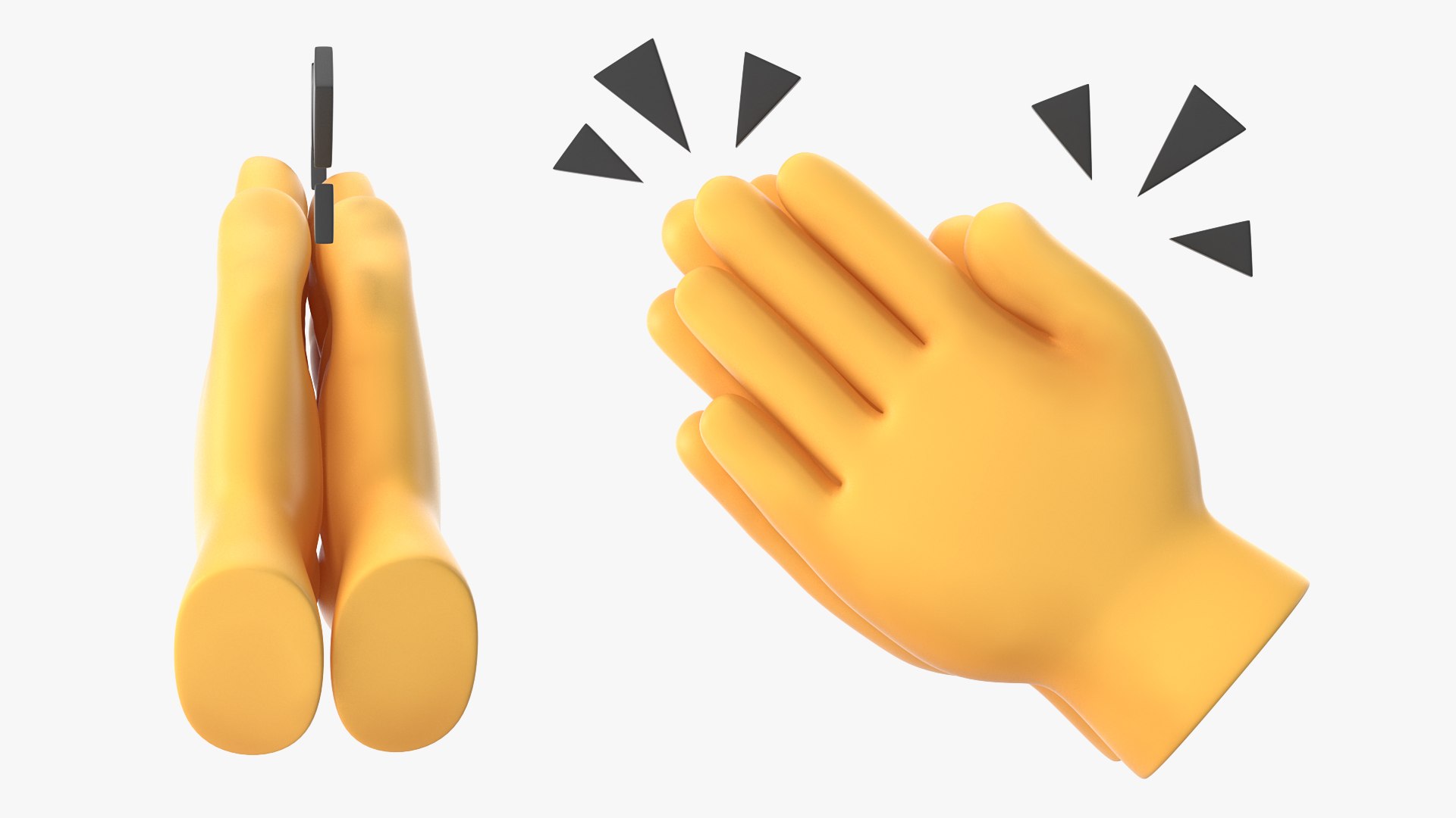 3D clapping hands emoji https://p.turbosquid.com/ts-thumb/0C/VUheoa/a79tzJMr/clappinghandsemojivray3dmodel006/jpg/1588059720/1920x1080/fit_q87/eb7f06b2ab80f470a2e63e69276b3d1088bba8b8/clappinghandsemojivray3dmodel006.jpg