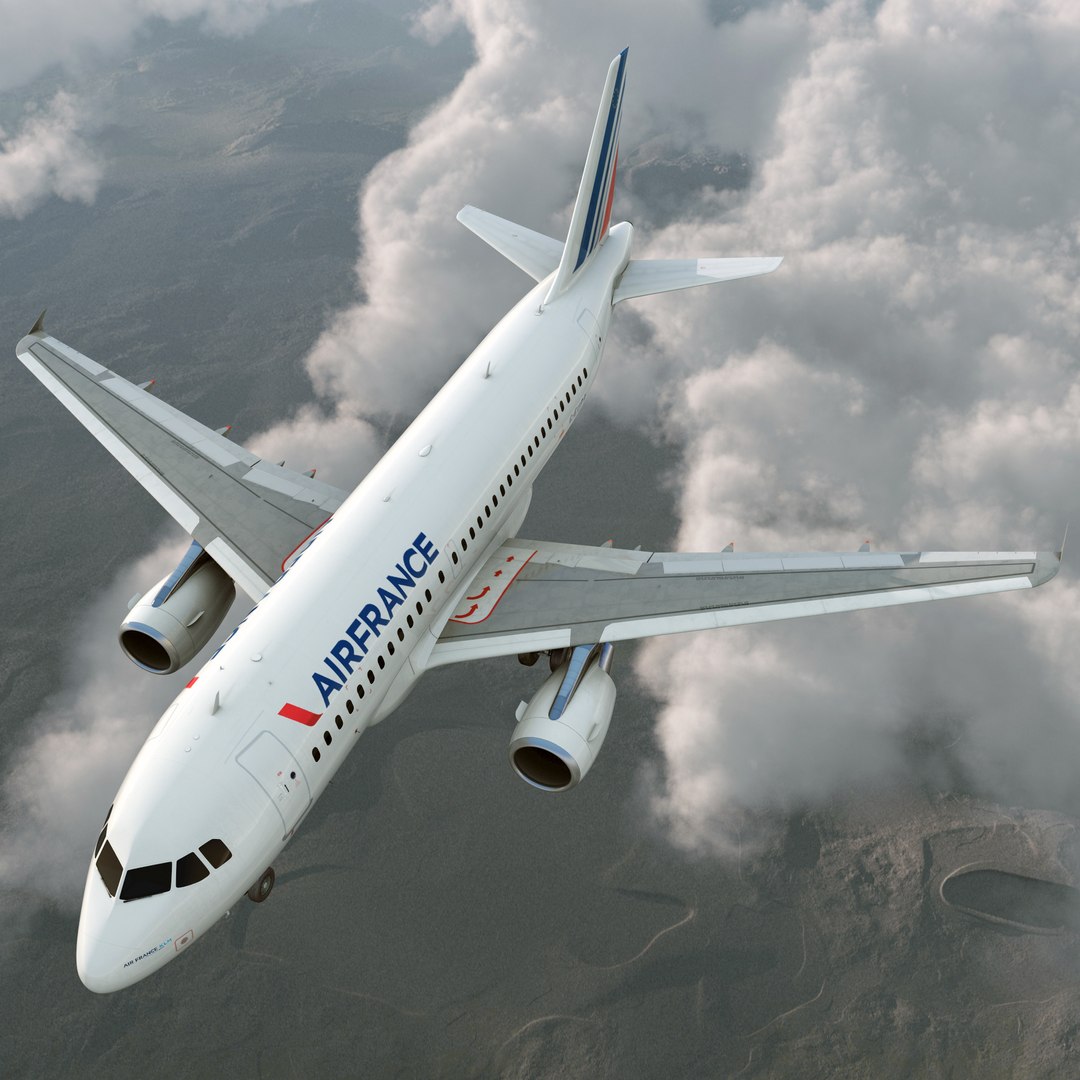 Airbus A319 Air France 3D model preview