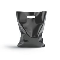 Black Die-cut Plastic Bag - handle packet stand