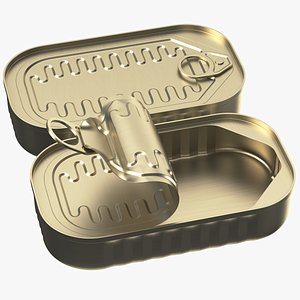 3D Detailed Opened And Closed Tin Can