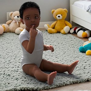 Little Boy Light Skin in Bodysuit Rigged for Cinema 4D model