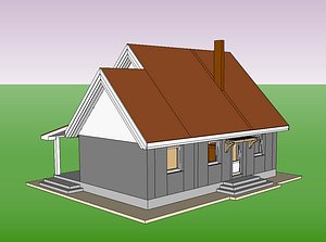 3D detached house model