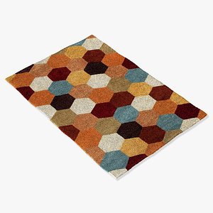 3d model rizzy home rugs multi-colored