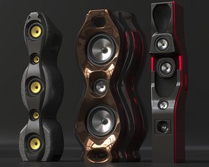 High-End Concept Speaker Set  3 Unique Designs 3D model