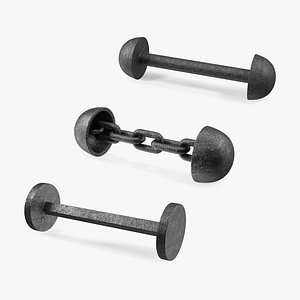 3D Naval Cannon Bars Collection model