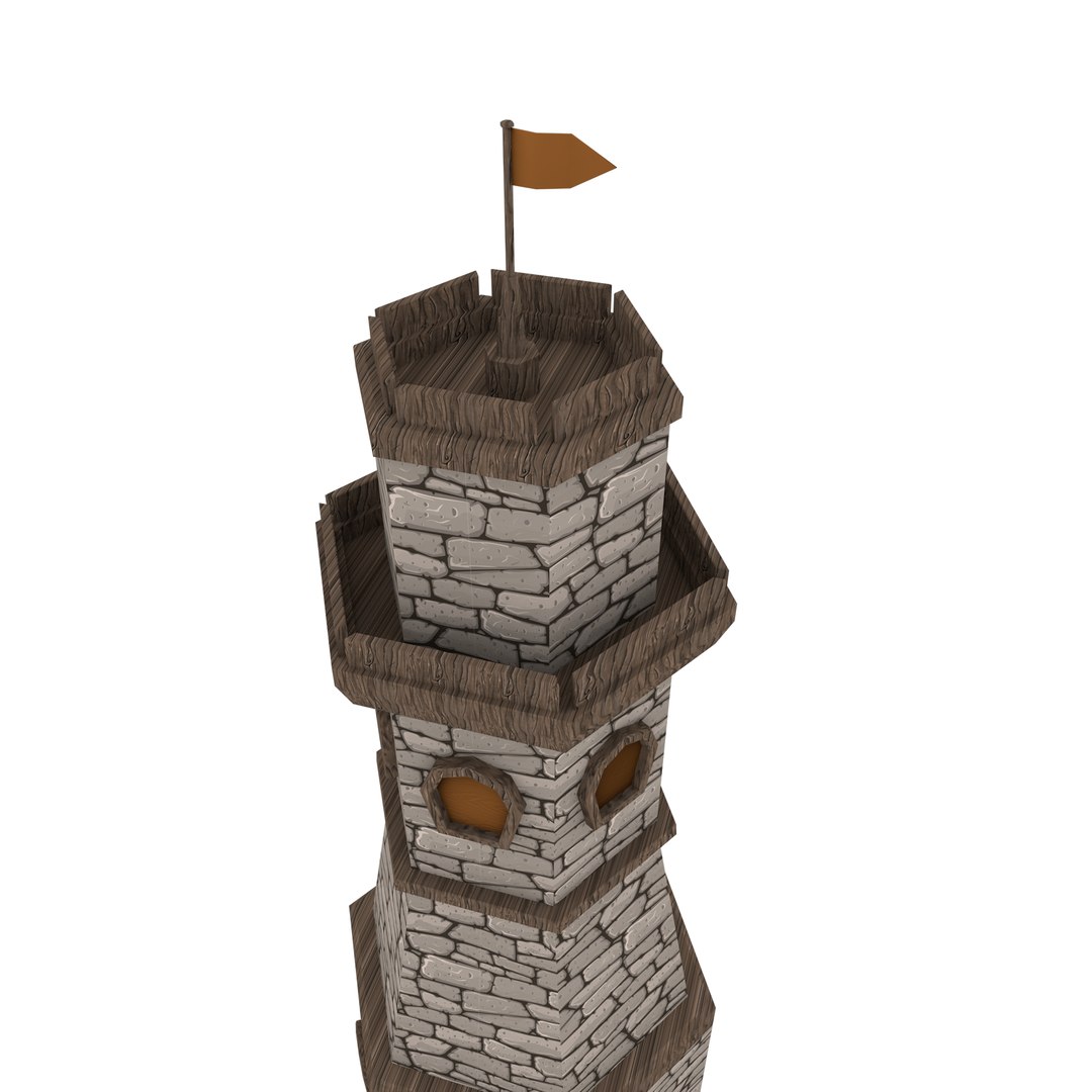 3D Cartoon Tower Model - TurboSquid 1387716