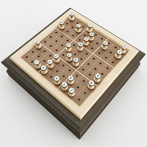 wooden sudoku board 3D model