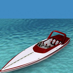 3D model Phazer 38 Cigarette Boat V01