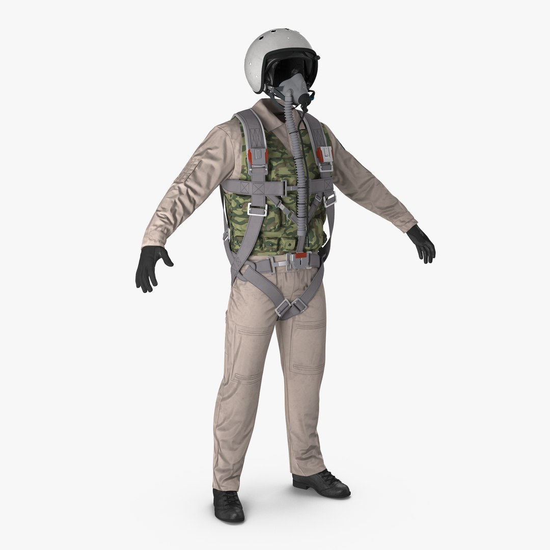 Russian Jet Fighter Pilot Uniform 3D model preview
