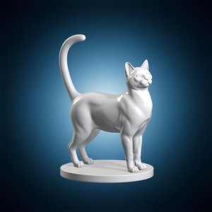 Elegant Cat 3D Print Model
