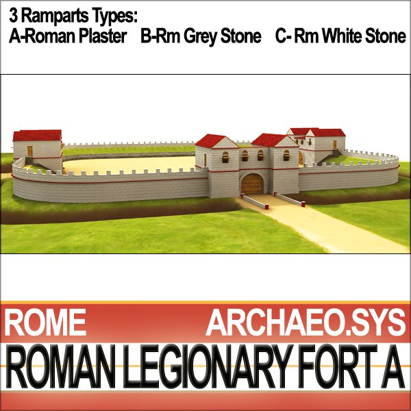 legionary fort roman scenery c4d