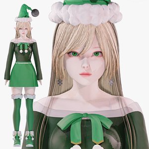 Christmas elf - UE5 - Unity - Blender - Animated - Realistic Female Character