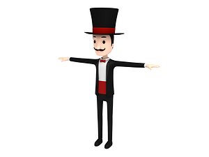 3D model magician character cartoon