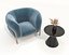 Sillón y mesa de centro modernos de lujo nórdicos tapizados en tela.
