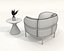 Sillón y mesa de centro modernos de lujo nórdicos tapizados en tela.