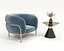 Sillón y mesa de centro modernos de lujo nórdicos tapizados en tela.