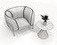 Sillón y mesa de centro modernos de lujo nórdicos tapizados en tela.