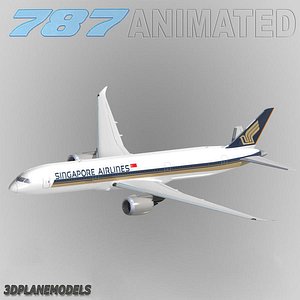3d b787-9 singapore airlines 787-9 model