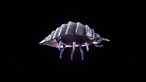3D Low Poly Flying Alien Organic Creature