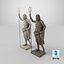 3D poseidon sculpture bronze model