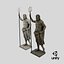3D poseidon sculpture bronze model