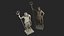 3D poseidon sculpture bronze model