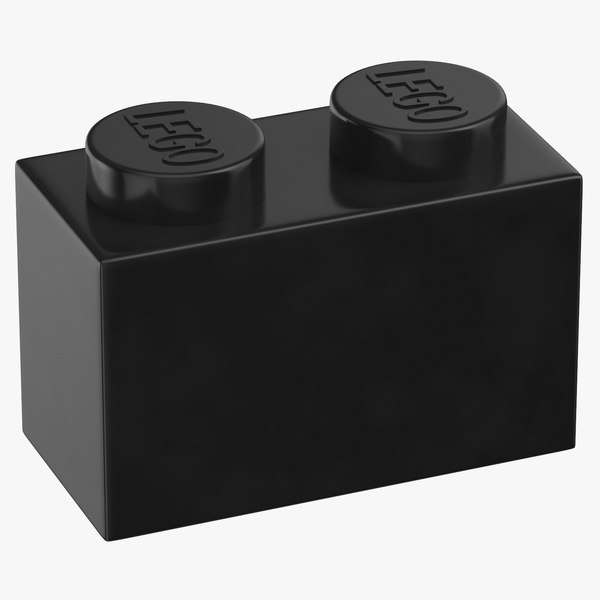 lego brick 1x2 black model